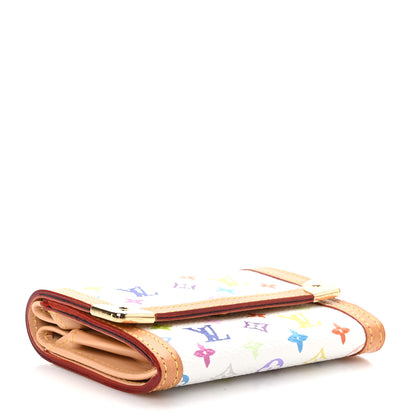 Louis Vuitton Monogram Multicolor Porte-Monnaie Plat Coin Purse White 4 of 6