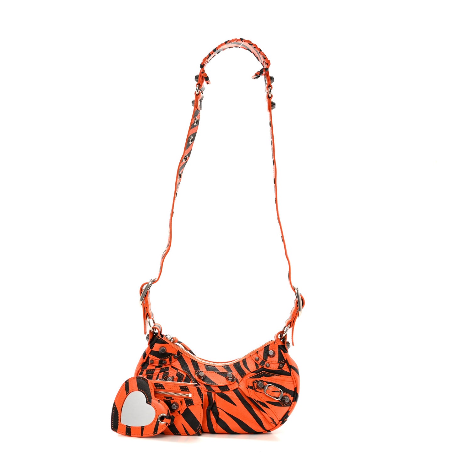 Agneau Arena Le Cagole Shoulder Bag XS Orange Black