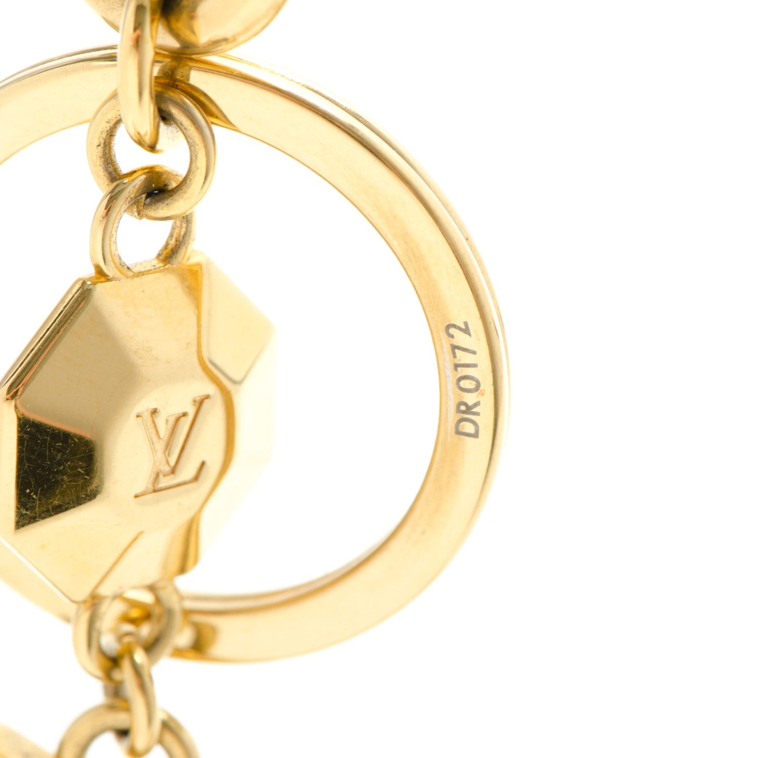 Louis Vuitton LV Facettes Bag Charm Key Holder Gold 4 of 4