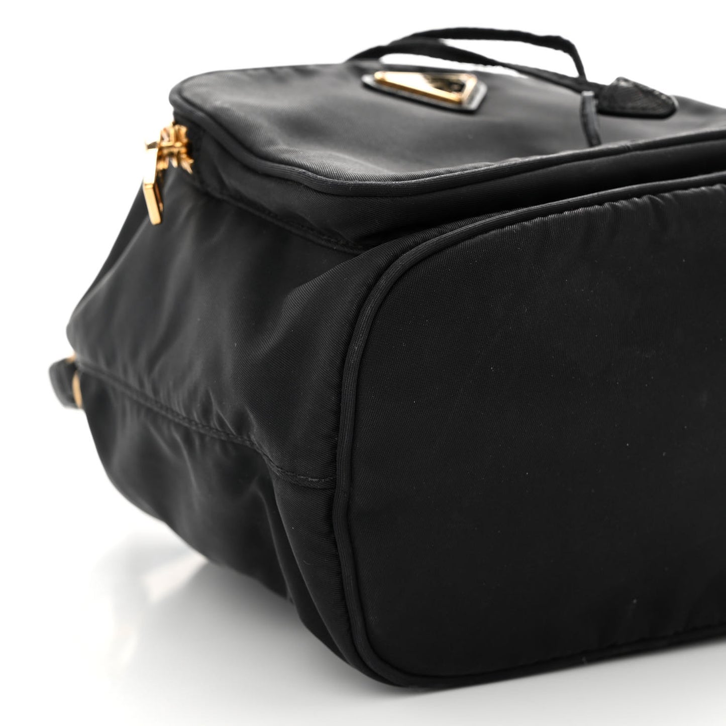 Saffiano Tessuto Nylon Mini Bucket Crossbody Bag Black