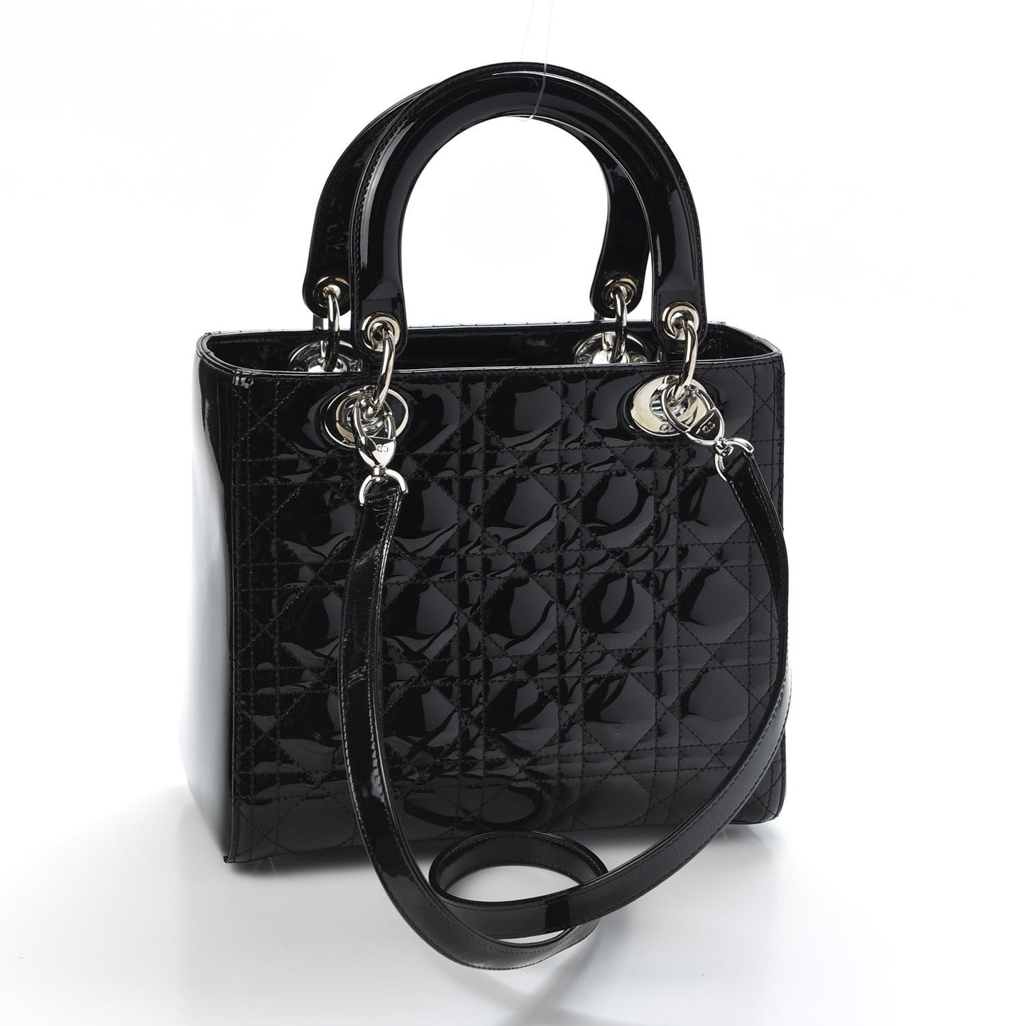 Patent Cannage Medium Lady Dior Black