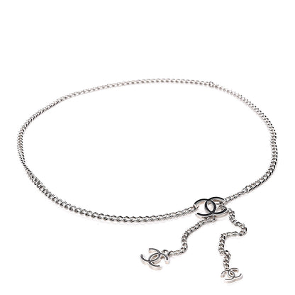 Chanel Enamel CC Chain Logo Belt Silver Black 1 of 5