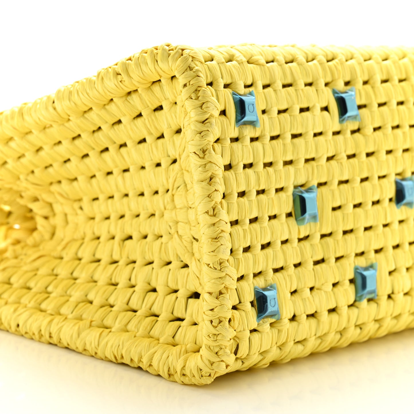 Raffia The Studio Box Tote Yellow
