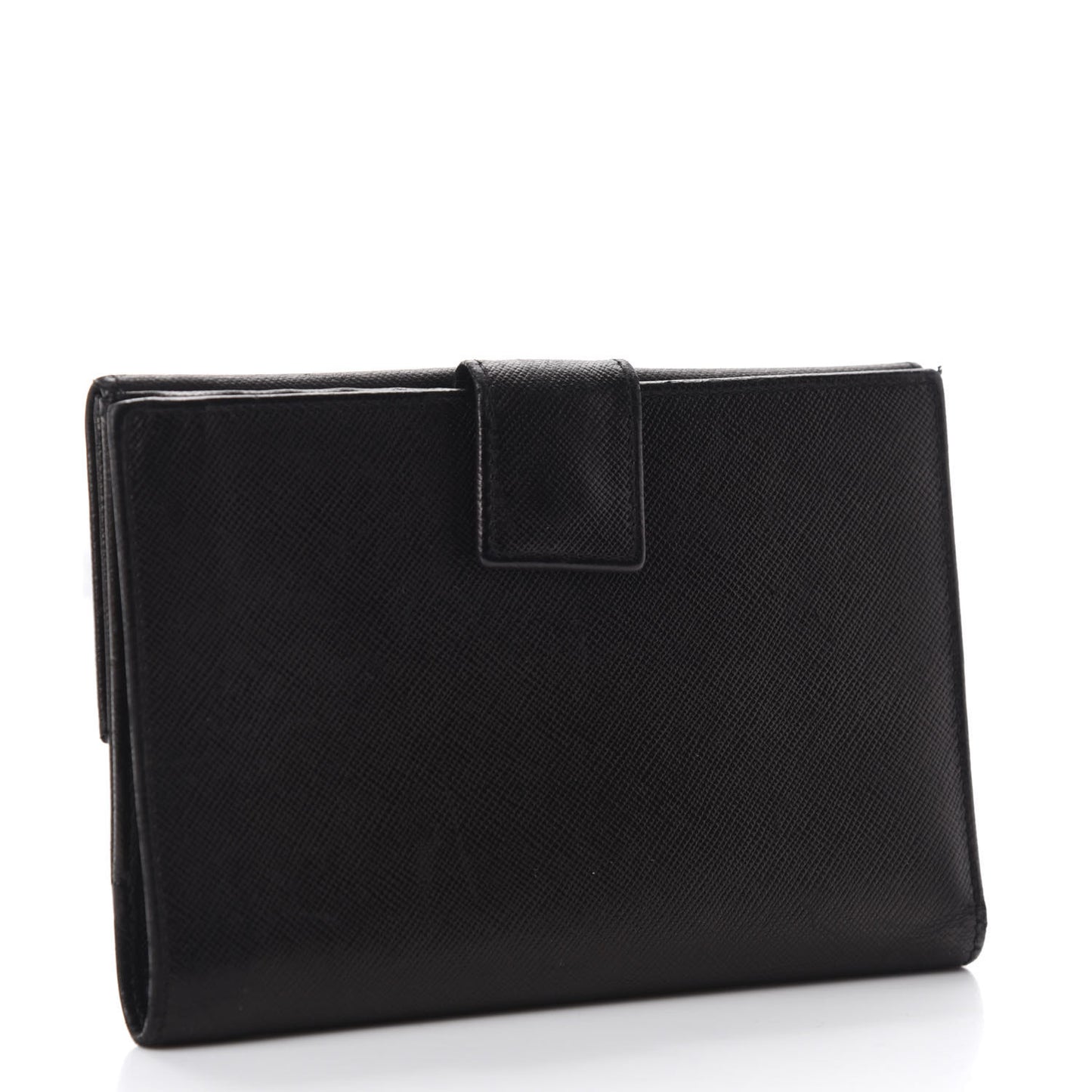 Saffiano Tri-Fold Compact Wallet Black