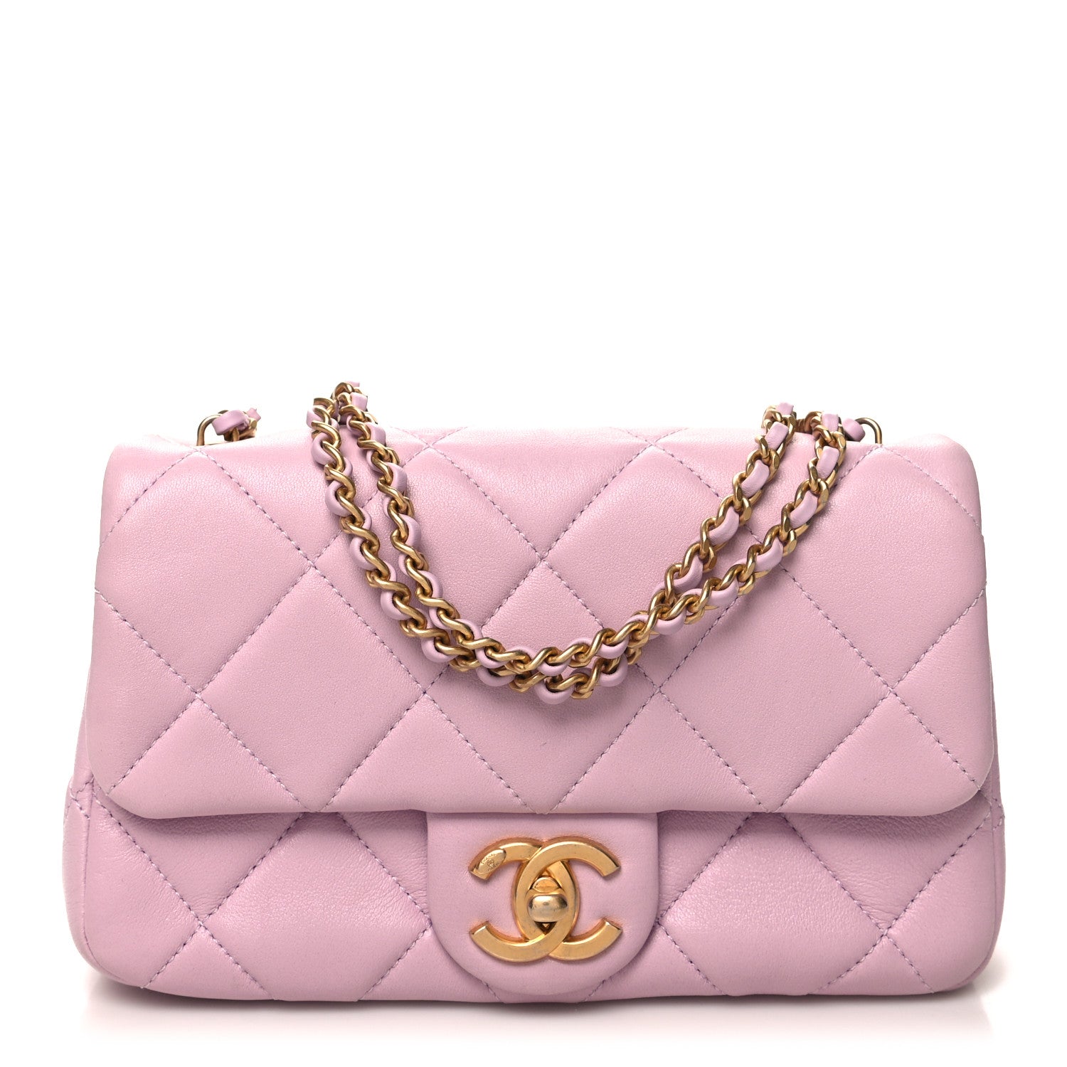 Chanel Lambskin Quilted Pearl Small Flap Lilac 1 of 11