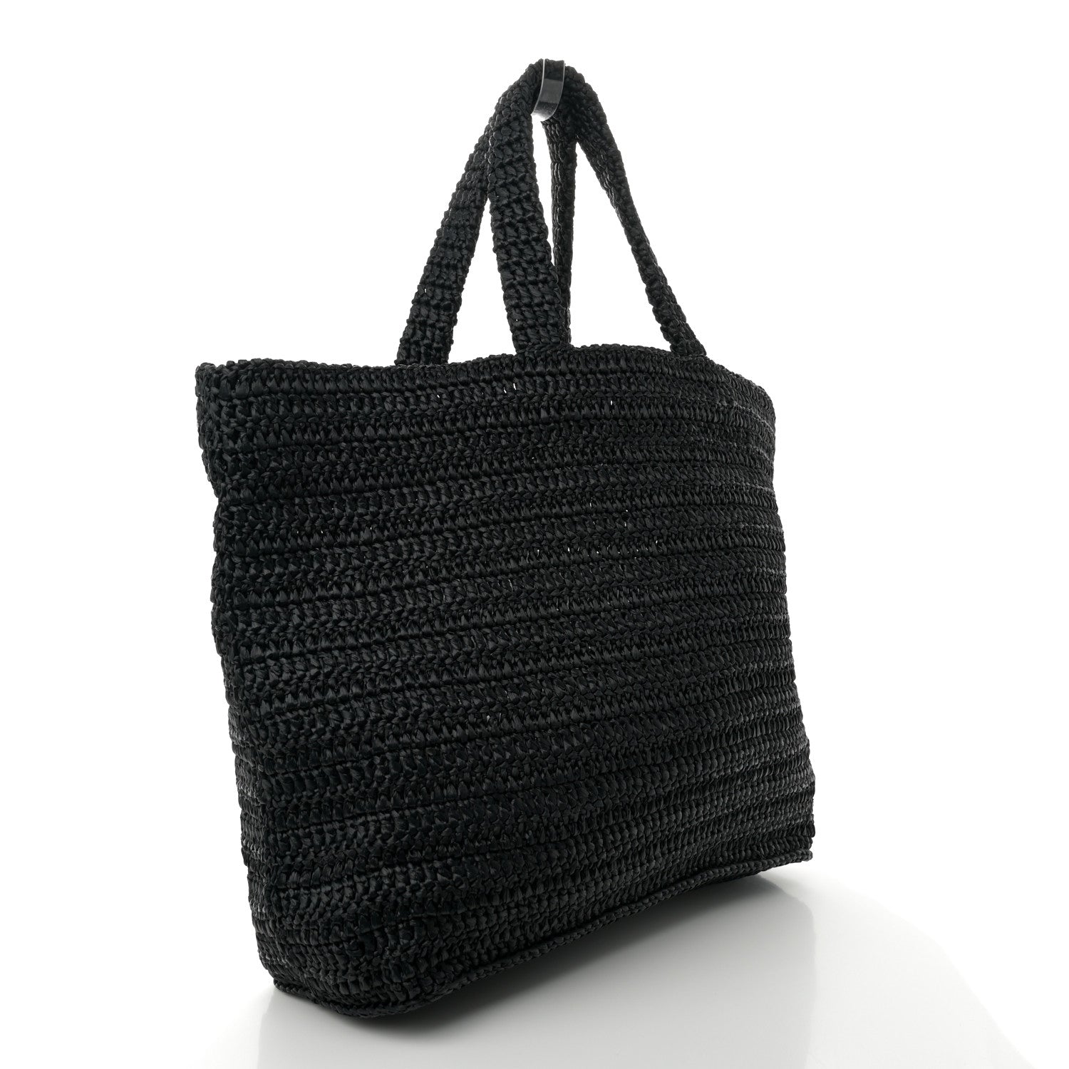 Saint Laurent Raffia Rive Gauche Tote Black 3 of 9