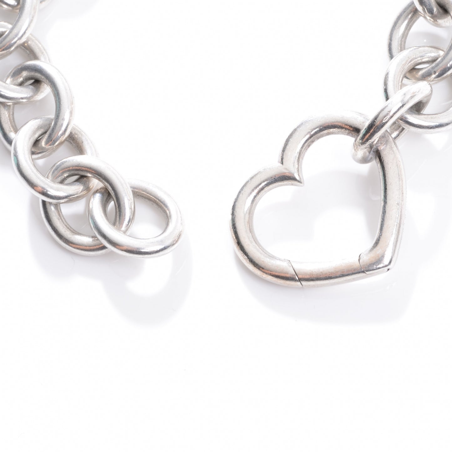 Sterling Silver Open Heart Clasp Bracelet