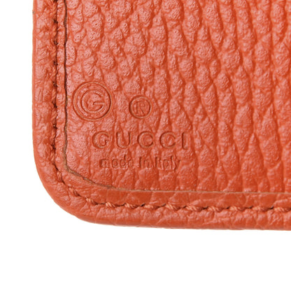 Gucci Monogram Dollar Calfskin Zip Around French Flap Wallet Beige Ebony Sun Orange 7 of 8