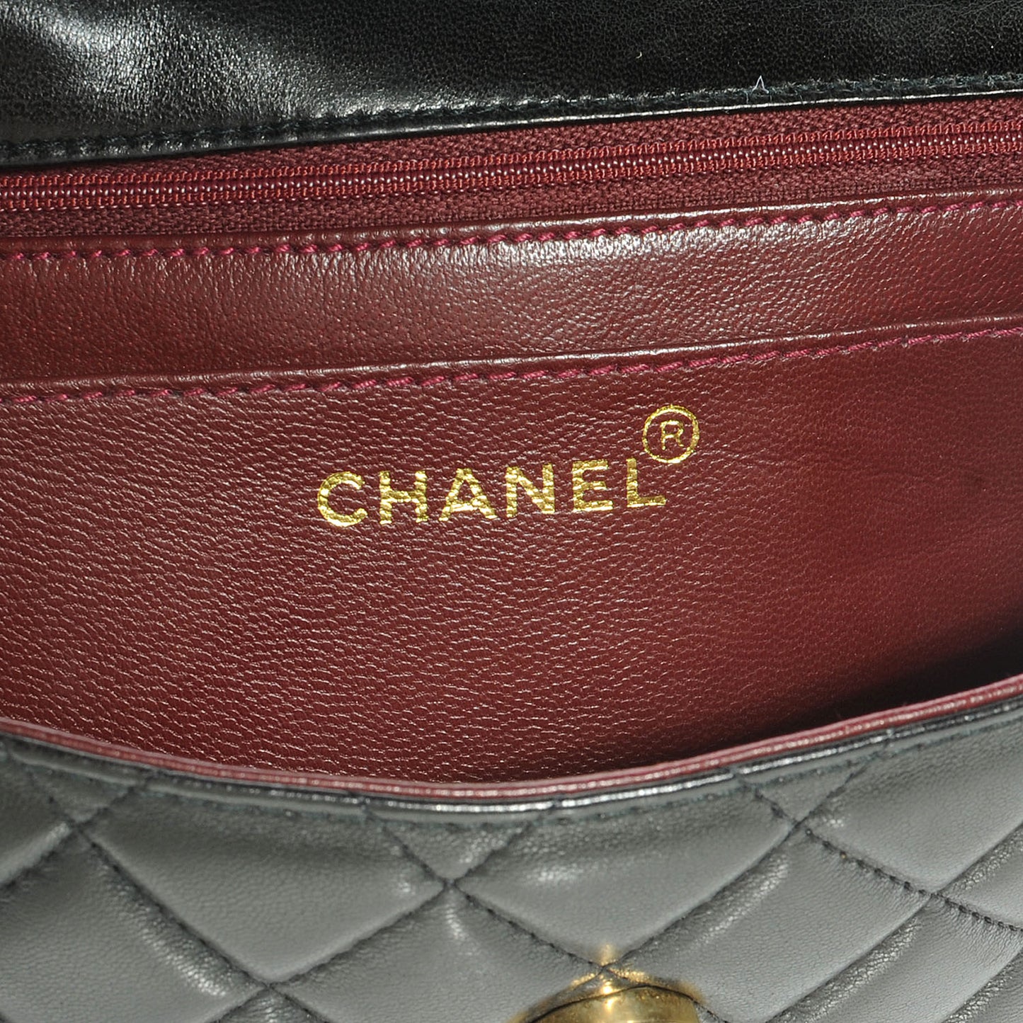 Lambskin Quilted CC Flap Shoulder Bag Black