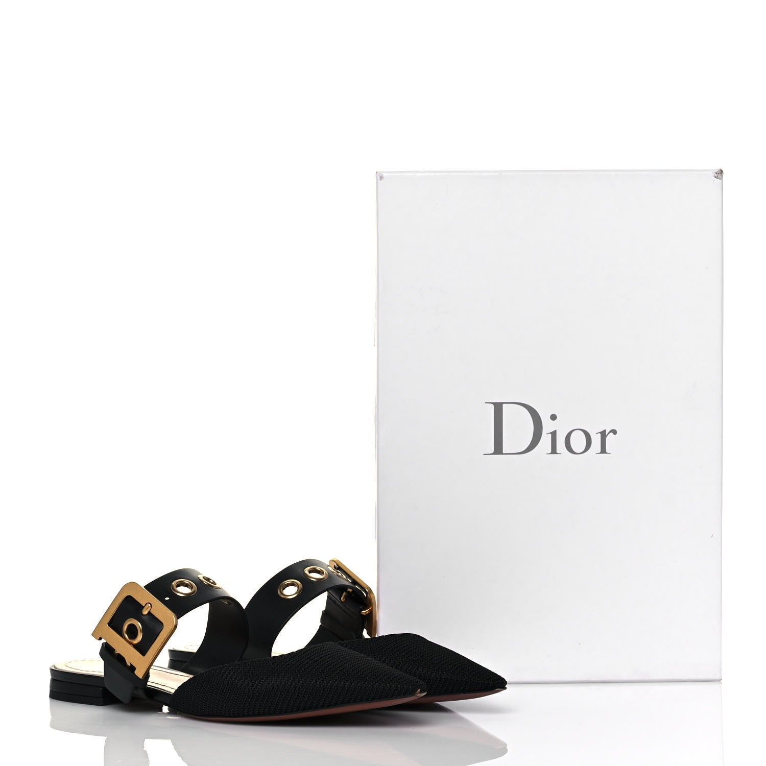 Christian Dior Technical Fabric D-Dior Ballerina Flat Mule 36 Black 9 of 9