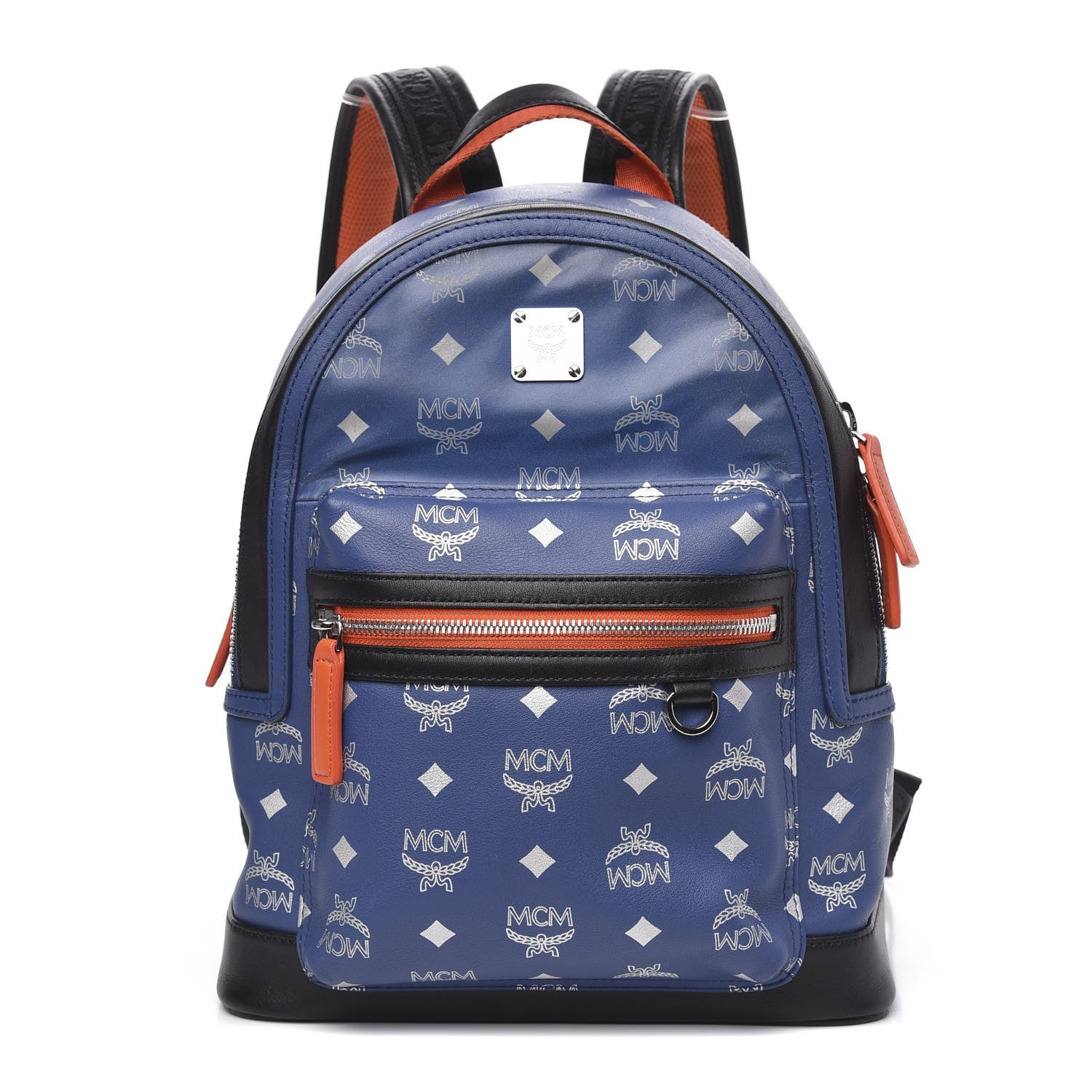 MCM Visetos Reflective Nylon Small Resnick Backpack Blue 1 of 12