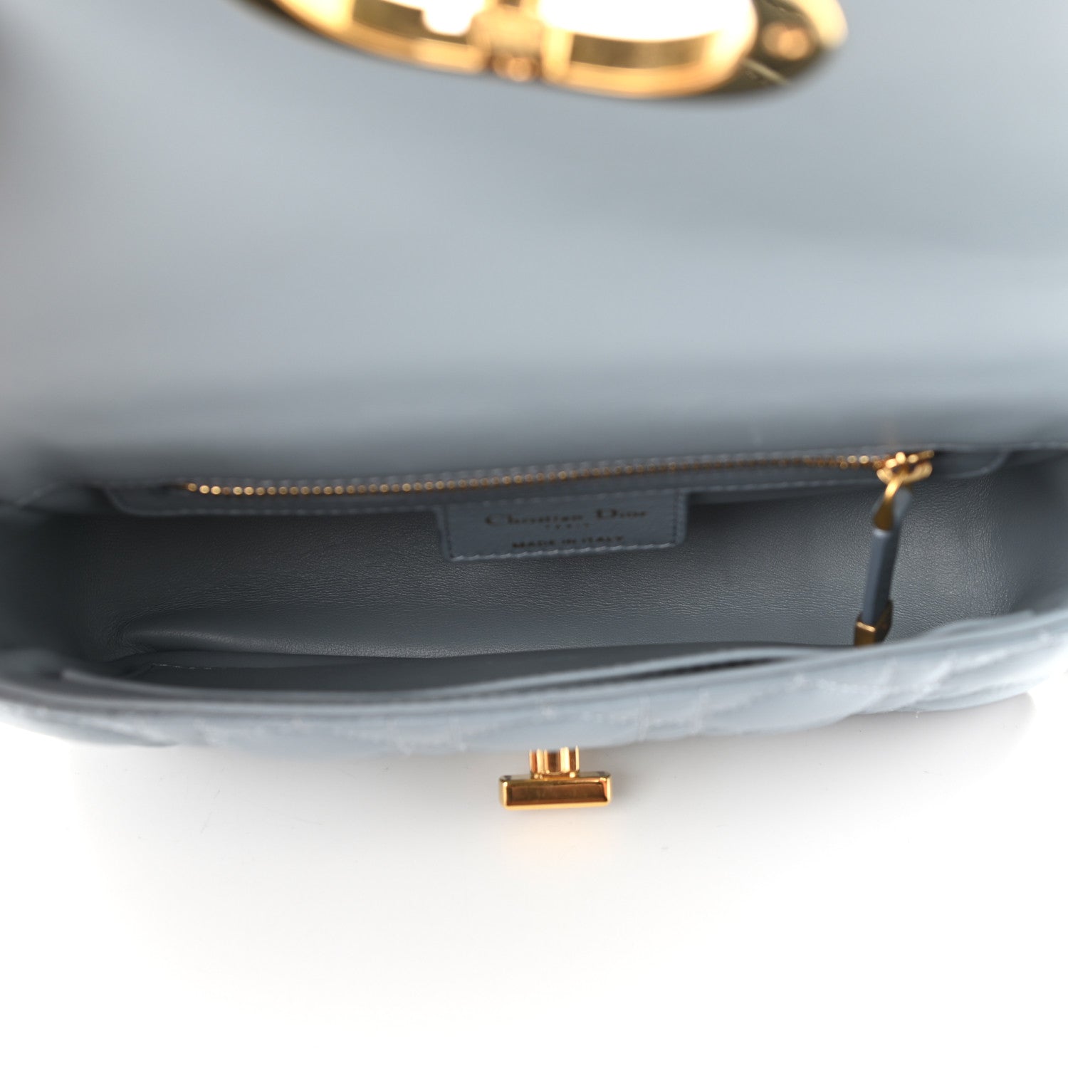 Christian Dior Calfskin Cannage Small Caro Bag Cloud Blue 4 of 10