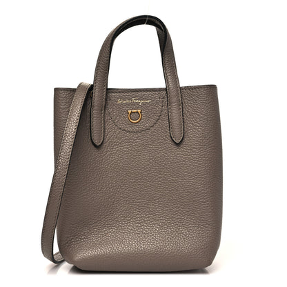 Salvatore Ferragamo Tumbled Calfskin Gancini Mini Bag Caraway Seed 1 of 10