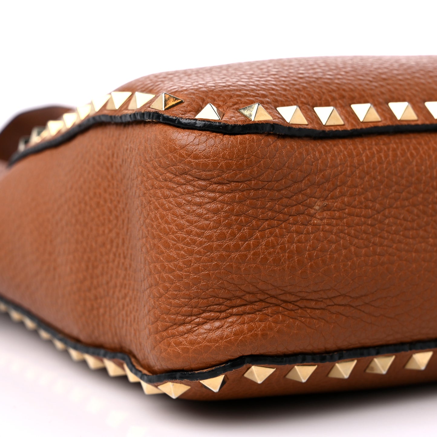 Pebbled Calfskin Small Rockstud Flip-Lock Messenger Bag Light Cuir