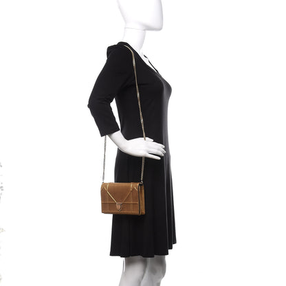 Christian Dior Metallic Brushed Calfskin Diorama Wallet on Chain Pouch Gold 2 of 11