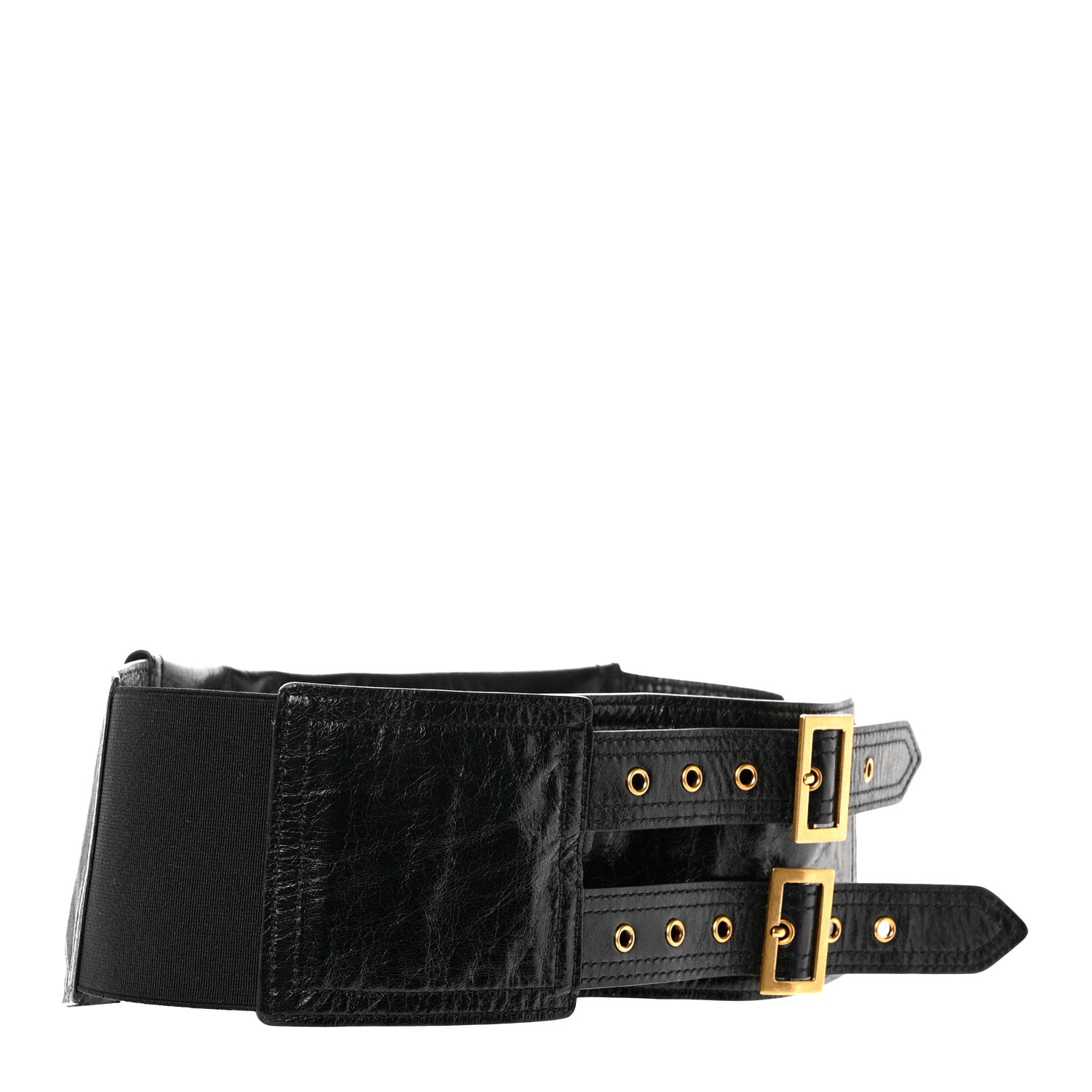 Christian Dior Crinkled Lambskin 135mm Saddle Belt Black 2 of 6