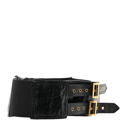 Christian Dior Crinkled Lambskin 135mm Saddle Belt Black 2 of 6