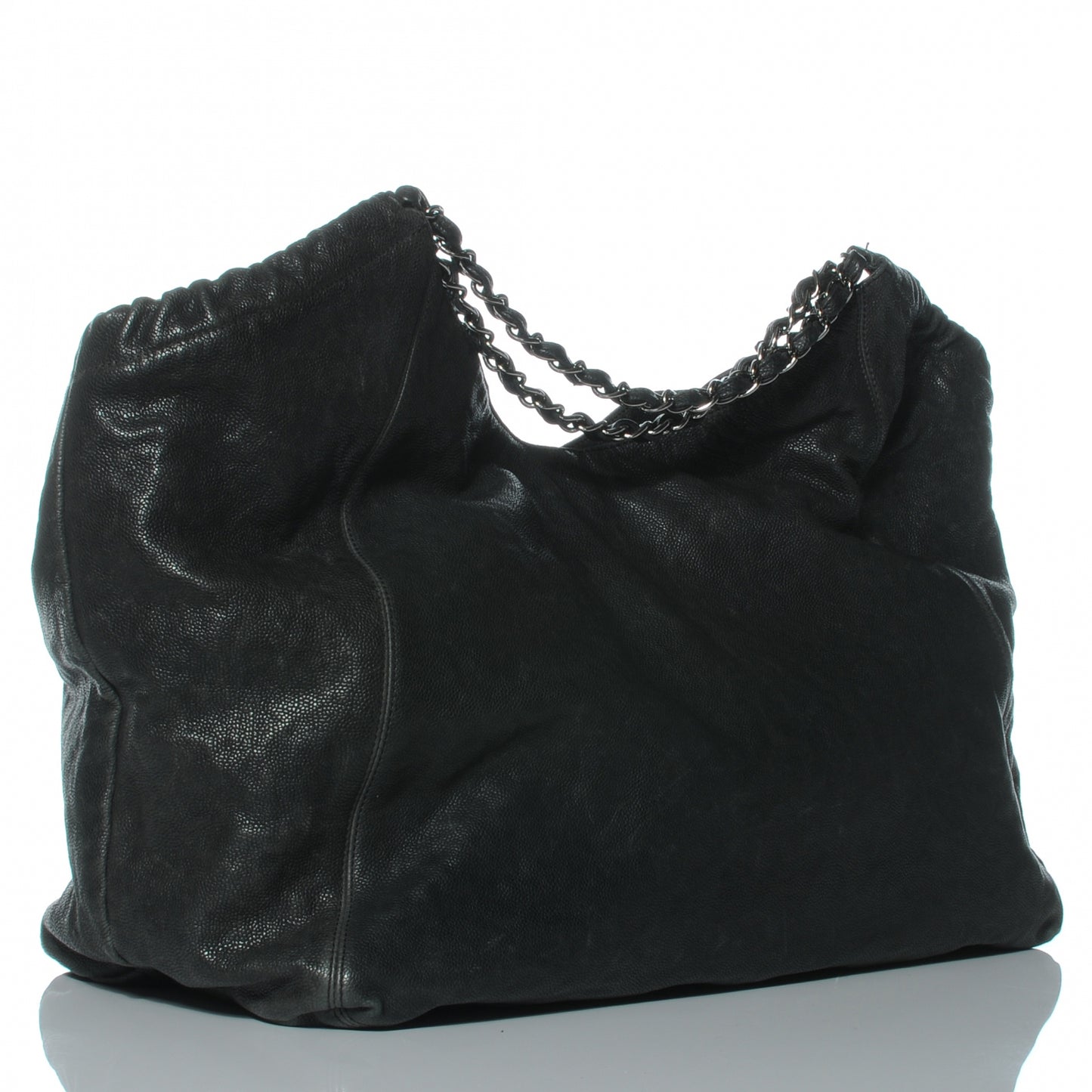 Distressed Caviar XL Coco Cabas Black