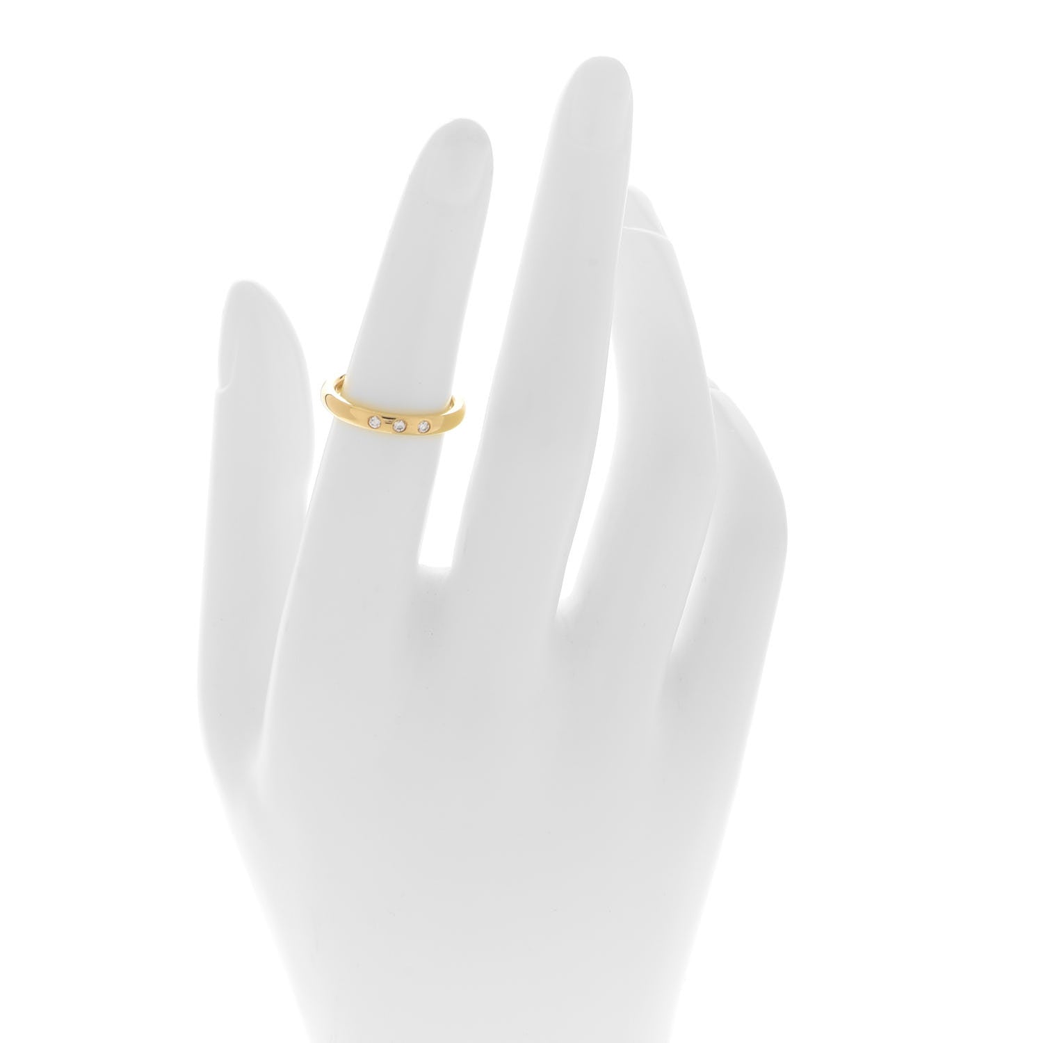 Tiffany 18K Yellow Gold Diamond Elsa Peretti Stacking Band Ring 50 5.5 2 of 6