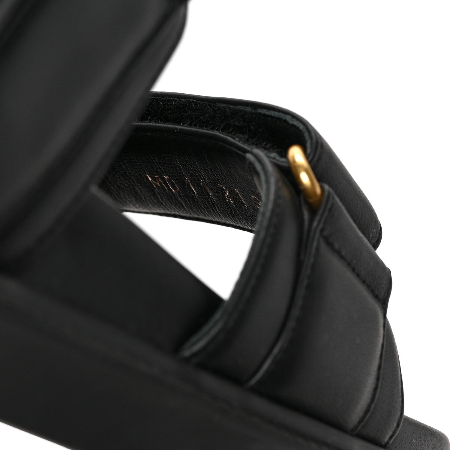 Christian Dior Lambskin Dioract 10mm Sandals 38 Black 8 of 9