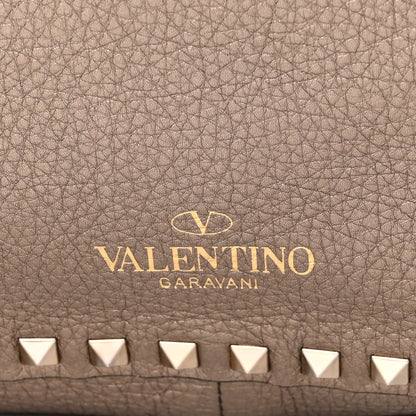 Valentino Garavani Metallic Grained Calfskin Large Rockstud Reversible Tote Skin Sasso 7 of 9