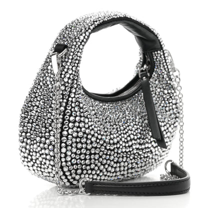 Miu Miu Crystal Silk Starlight Mini Wander Hobo Black 3 of 9