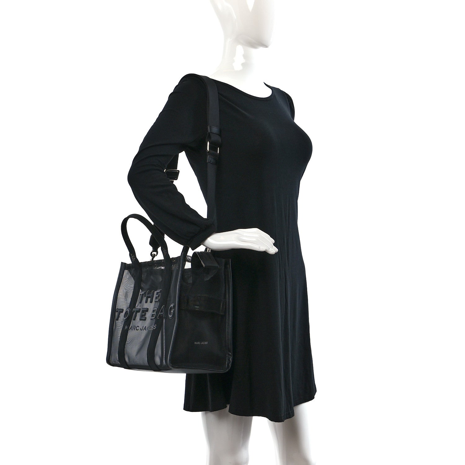 Marc Jacobs Nylon The Mesh Medium Tote Bag Blackout 2 of 11