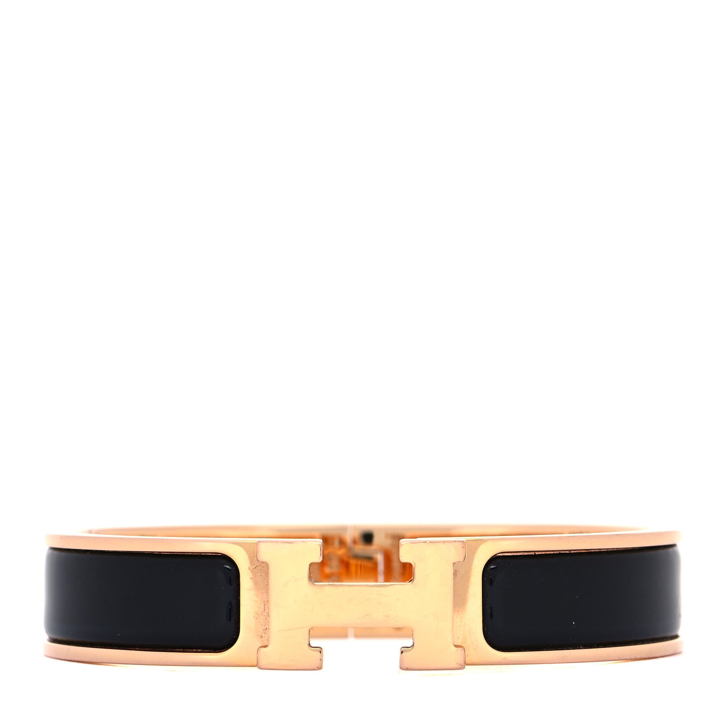 Enamel Narrow Clic Clac H Bracelet GM Black