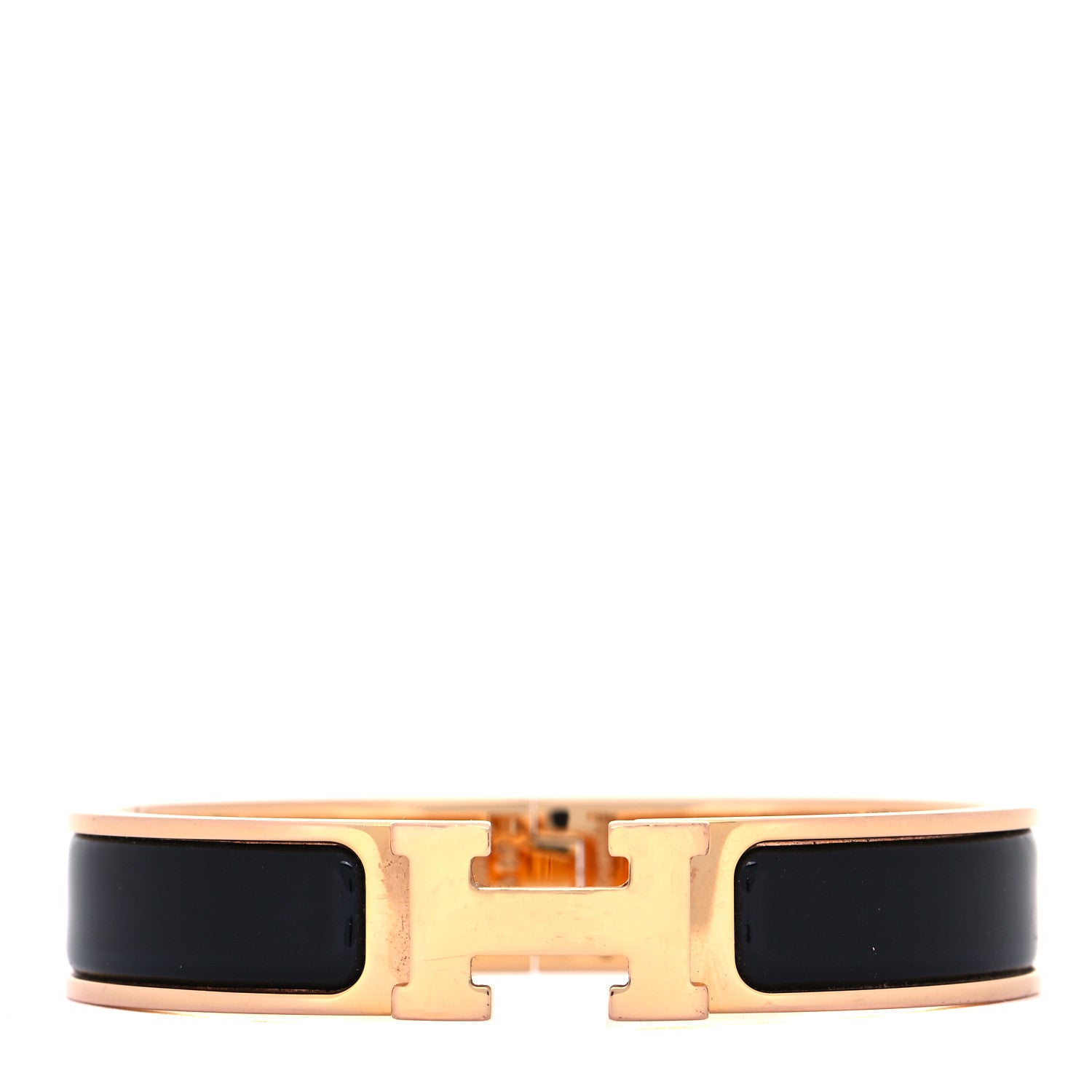 Hermes Enamel Narrow Clic Clac H Bracelet GM Black 1 of 5