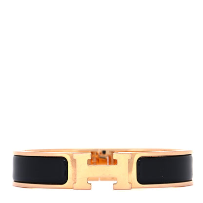 Hermes Enamel Narrow Clic Clac H Bracelet GM Black 1 of 5