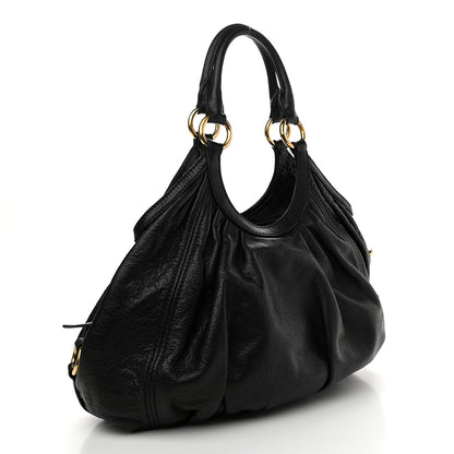 Miu Miu Vitello Daino Hobo Black 3 of 8