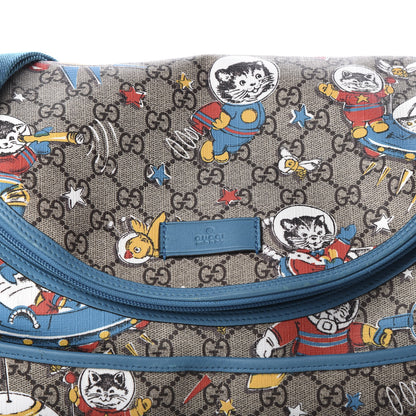 Gucci GG Supreme Monogram Space Cats Diaper Bag Turquoise 11 of 11