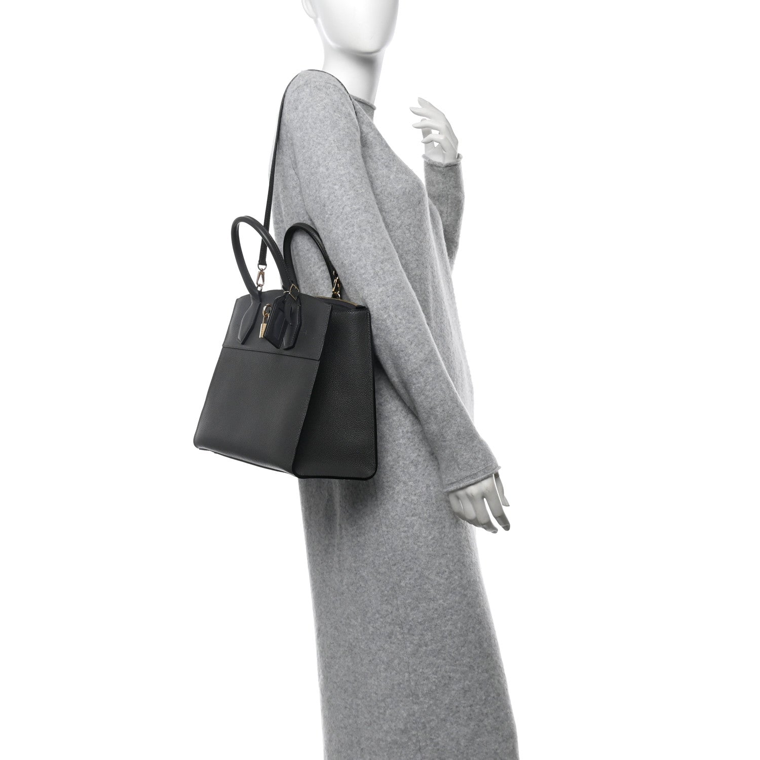 Louis Vuitton Taurillon City Steamer MM Gris 2 of 10