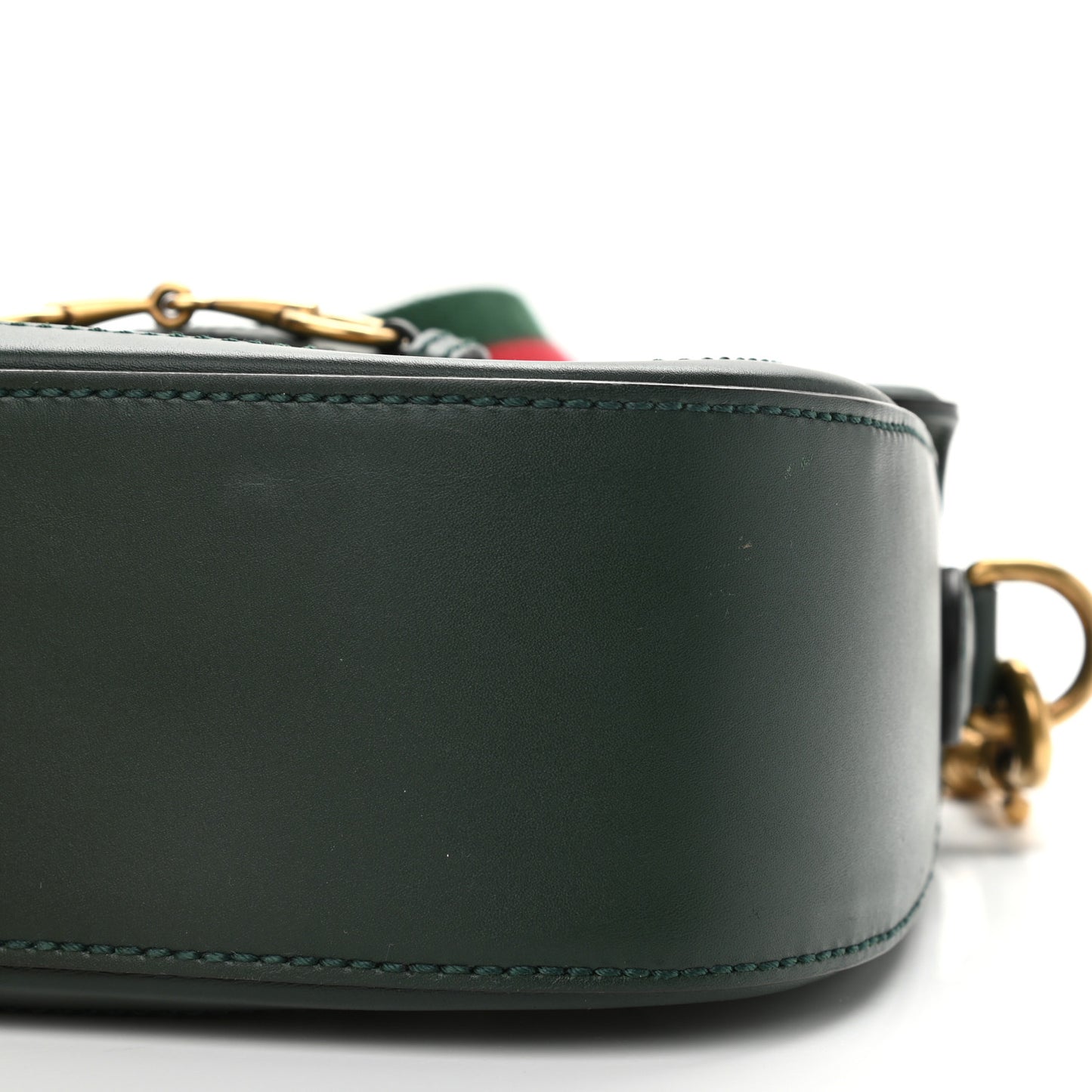 Monogram Calfskin Medium Lady Web Shoulder Bag Beige Green