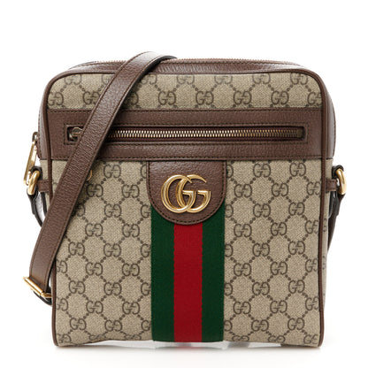 Gucci GG Supreme Monogram Web Small Ophidia Messenger Bag Brown 1 of 12