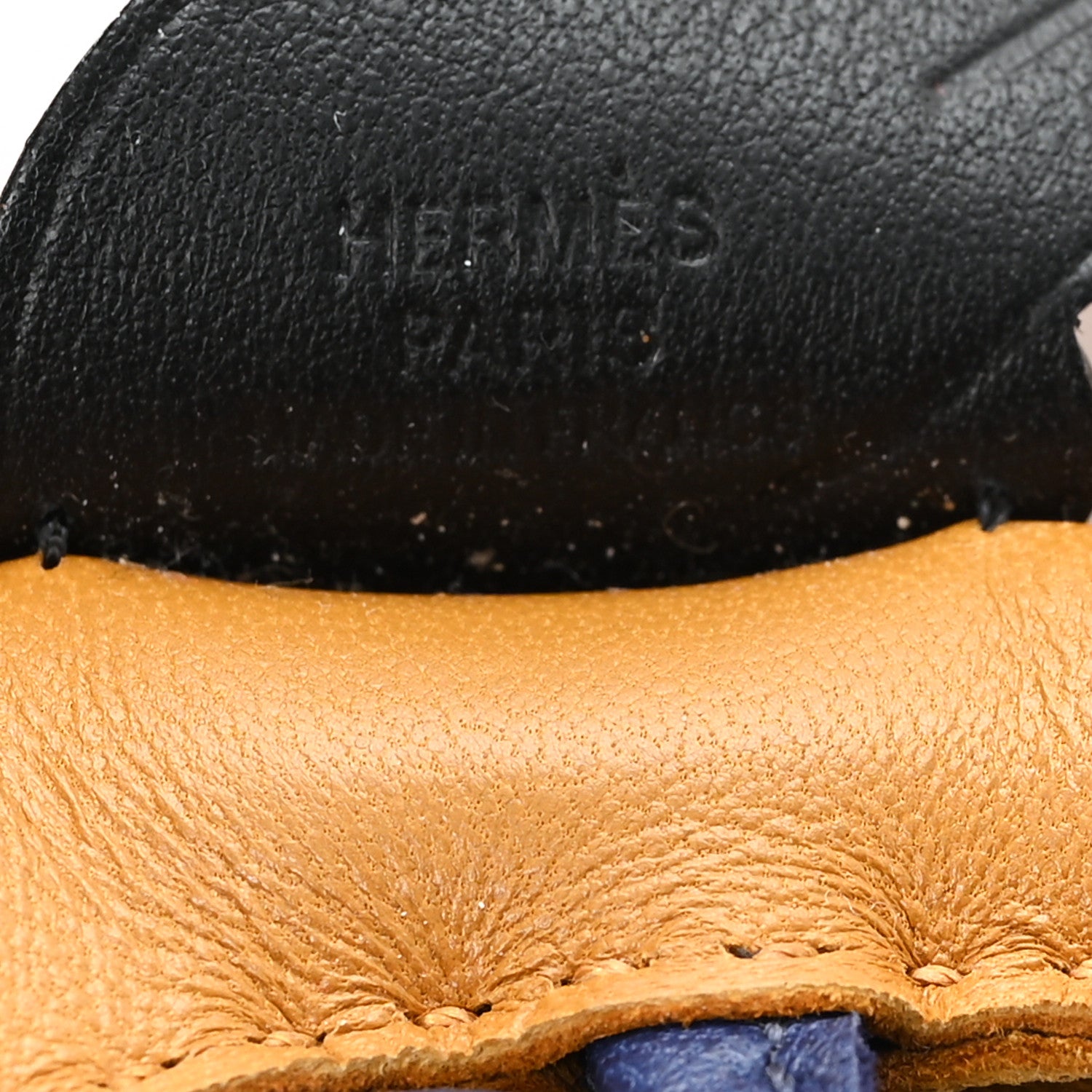 Hermes Milo Lambskin Grigri Rodeo Pegase Horse Bag Charm PM Sesame Black Bleu Saphir 3 of 4