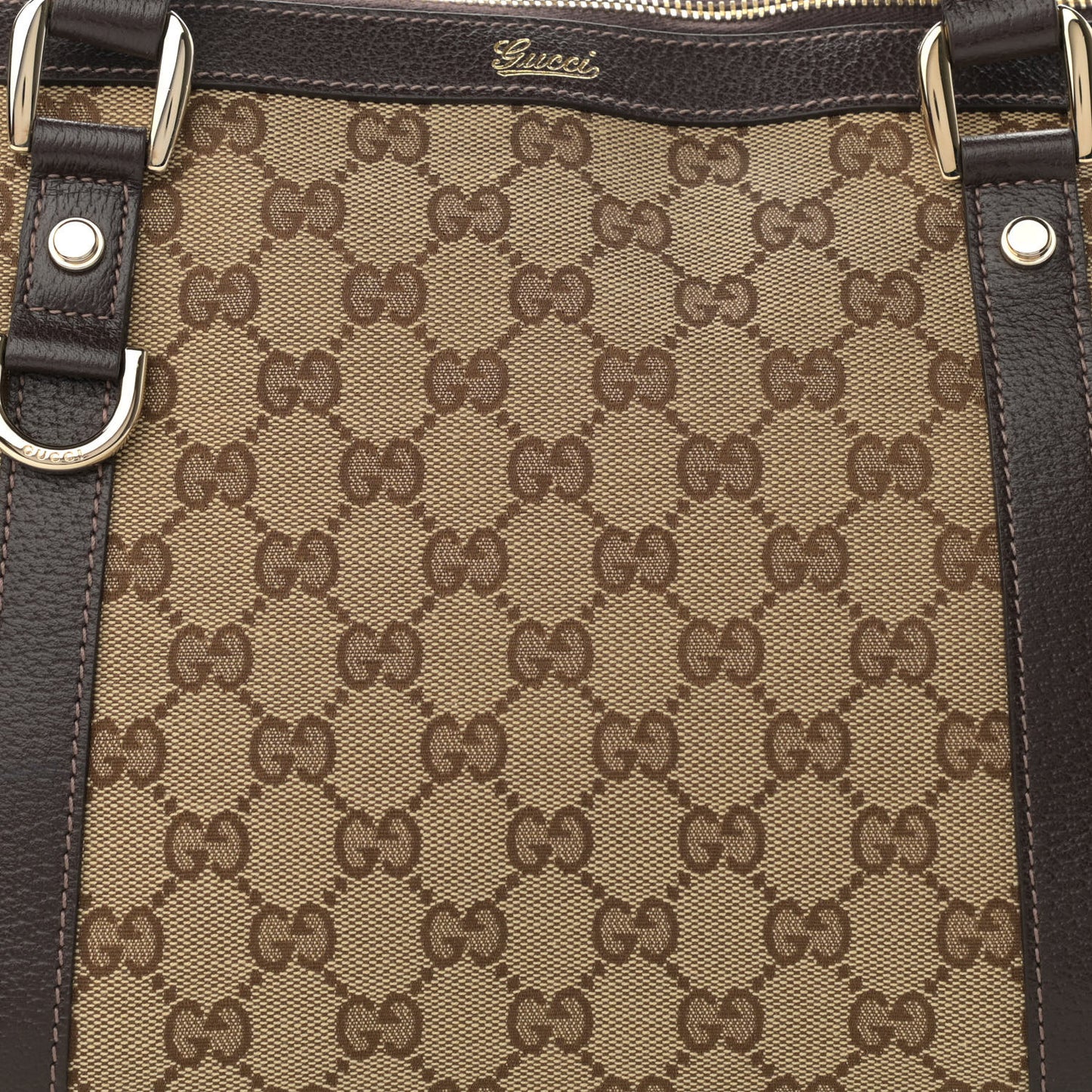 Monogram Medium Abbey Tote Dark Brown