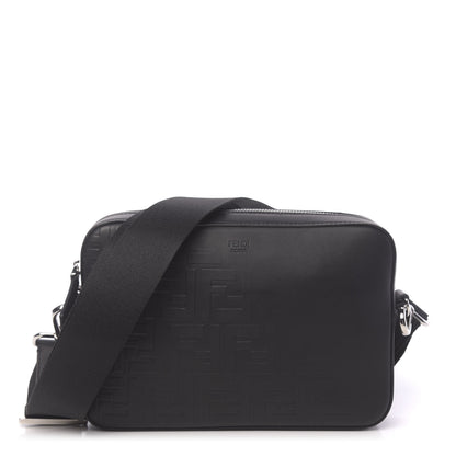 Fendi Vitello Grace FF Gradient Embossed Medium Camera Case Black 1 of 10