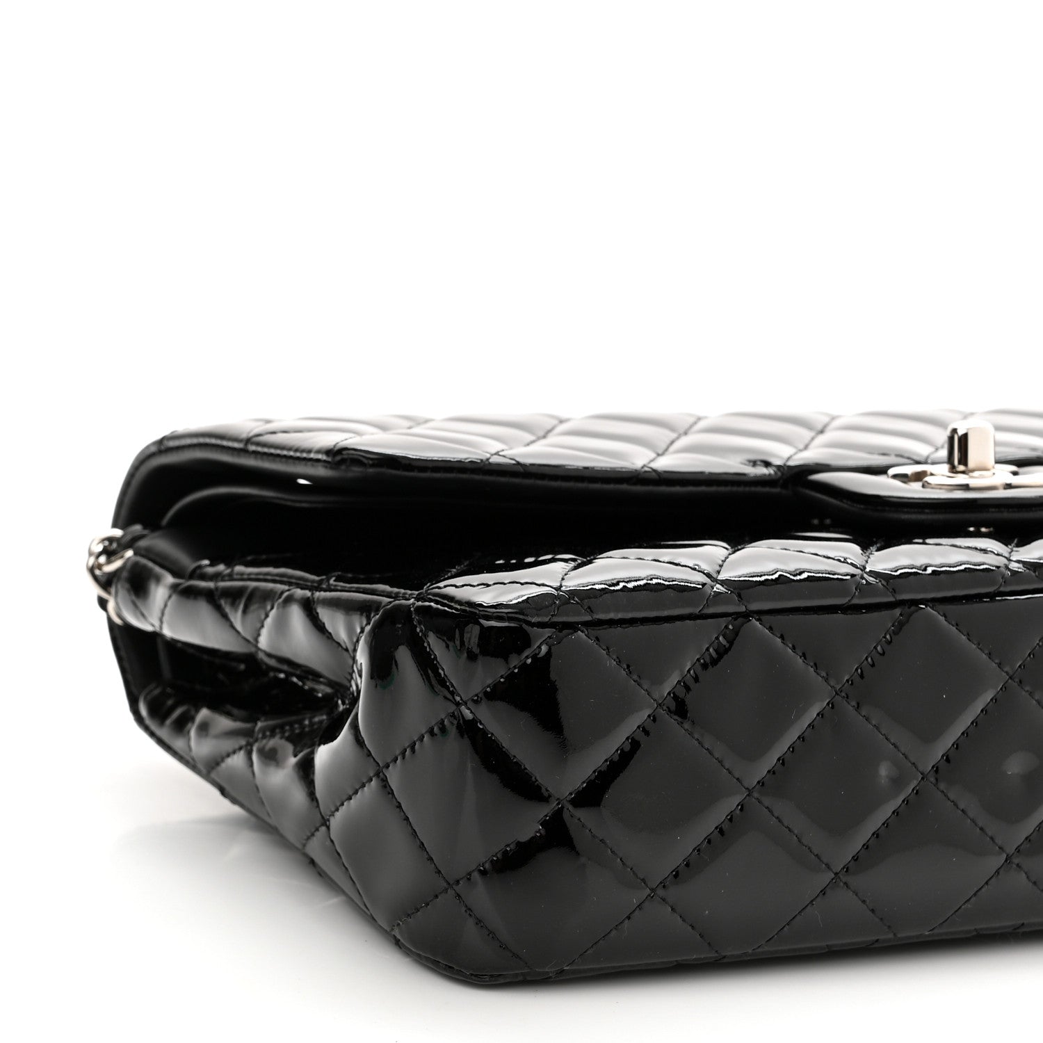 Chanel Patent Quilted Medium Double Flap Black 9 of 10