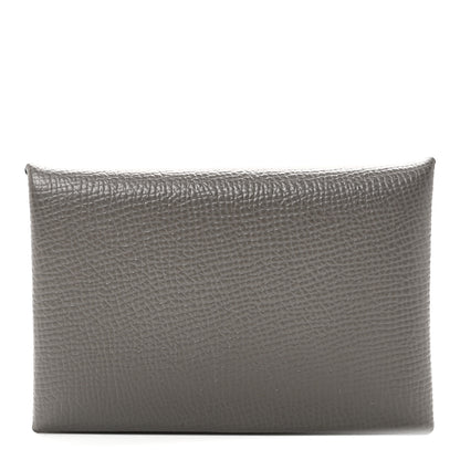 Hermes Epsom Calvi Card Case Gris Meyer 1 of 8