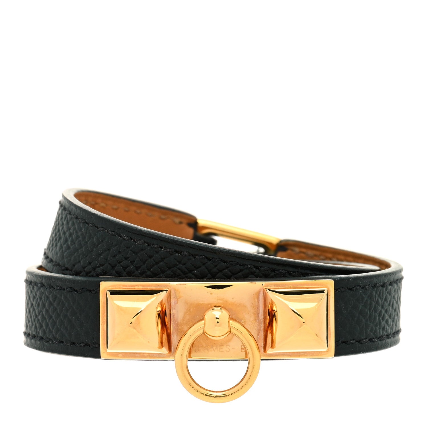 Hermes Epsom Rivale Double Tour Bracelet XS Black 1 of 4
