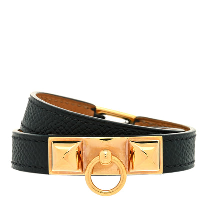 Hermes Epsom Rivale Double Tour Bracelet XS Black 1 of 4