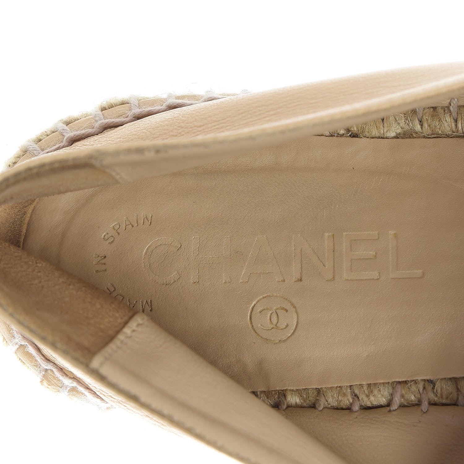 Chanel Lambskin CC Espadrilles 40 Beige Black 11 of 18