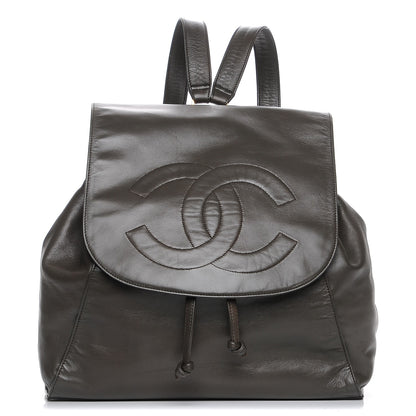Chanel Lambskin CC Backpack Khaki 1 of 9