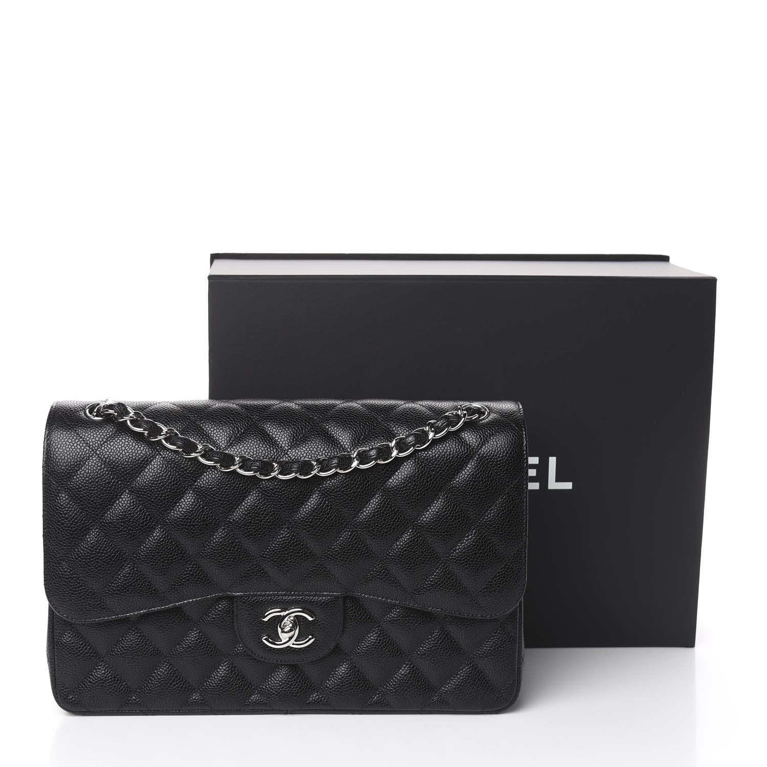 Chanel Caviar Quilted Jumbo Double Flap Black 11 of 11