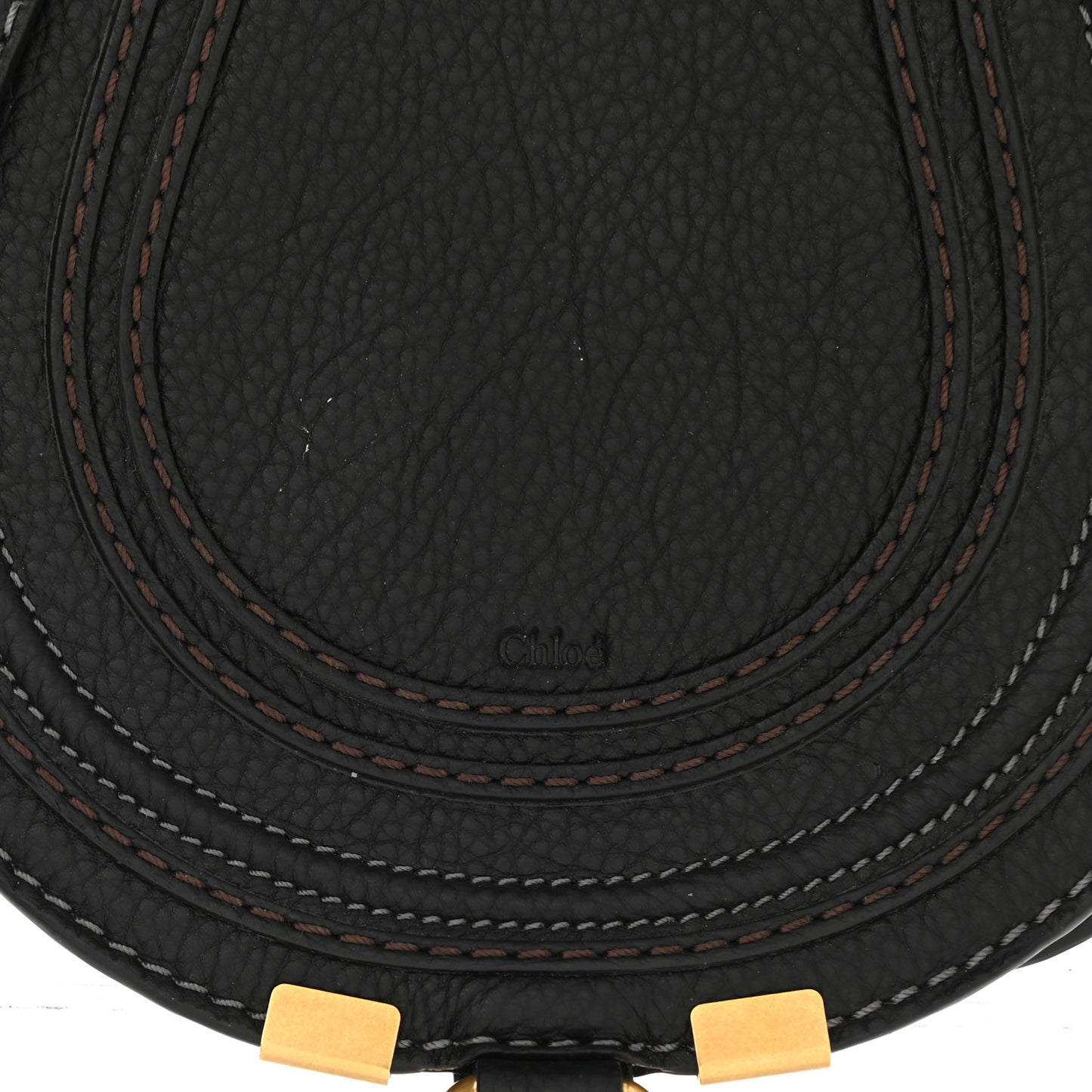 Calfskin Mini Marcie Round Crossbody Bag Black