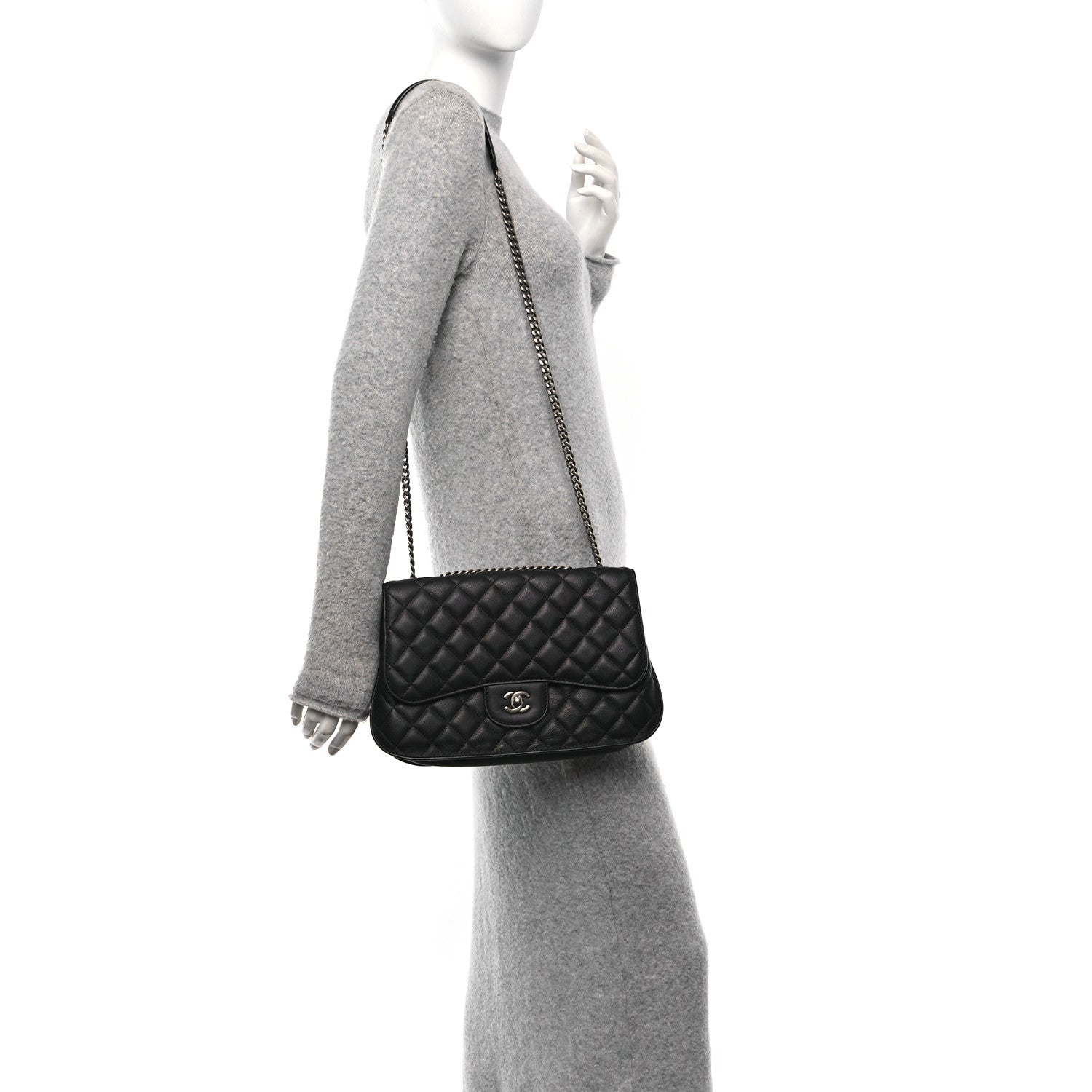Chanel Metallic Goatskin Quilted Rock In Rome Flap Black 2 of 10