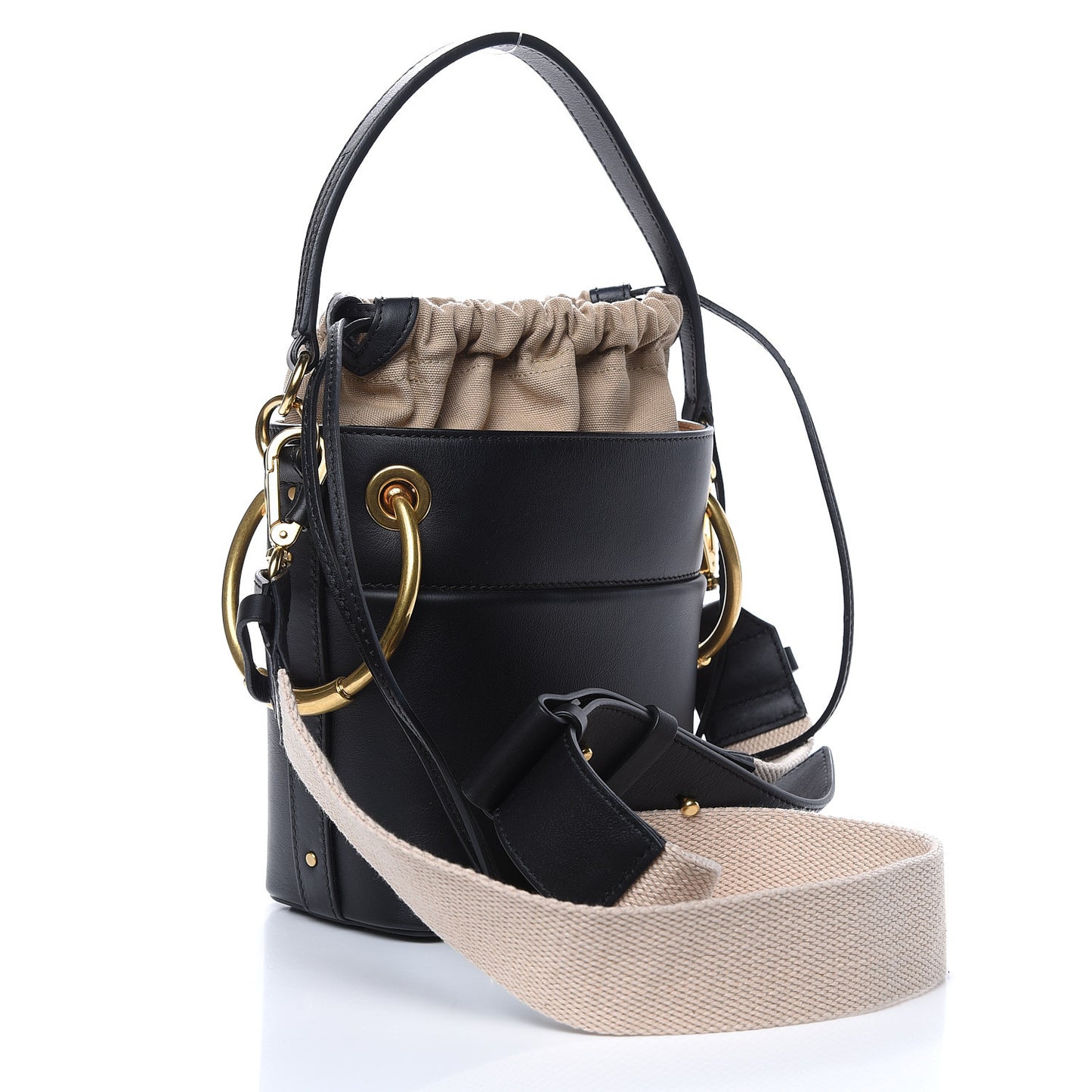 Smooth Calfskin Mini Roy Bucket Bag Black