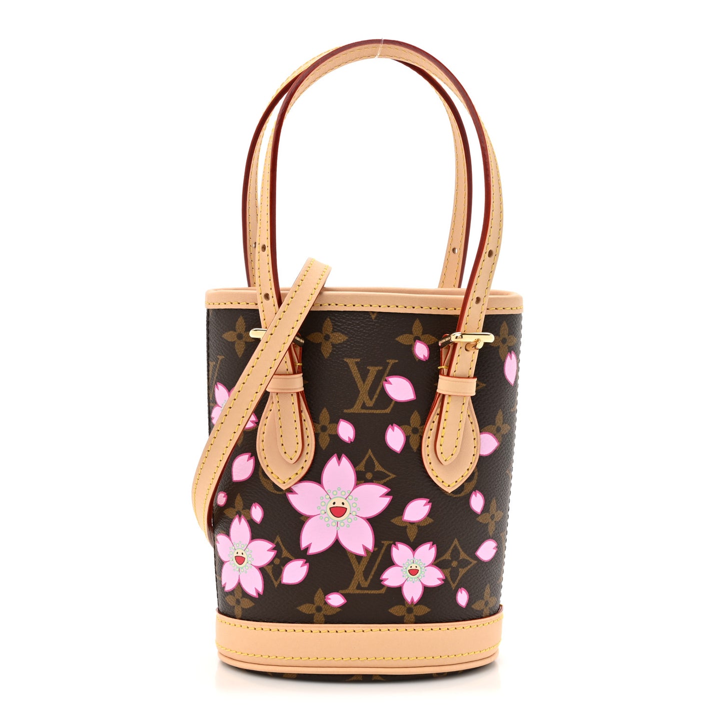 LV X TM Monogram Cherry Blossom Nano Bucket Sakura Brown