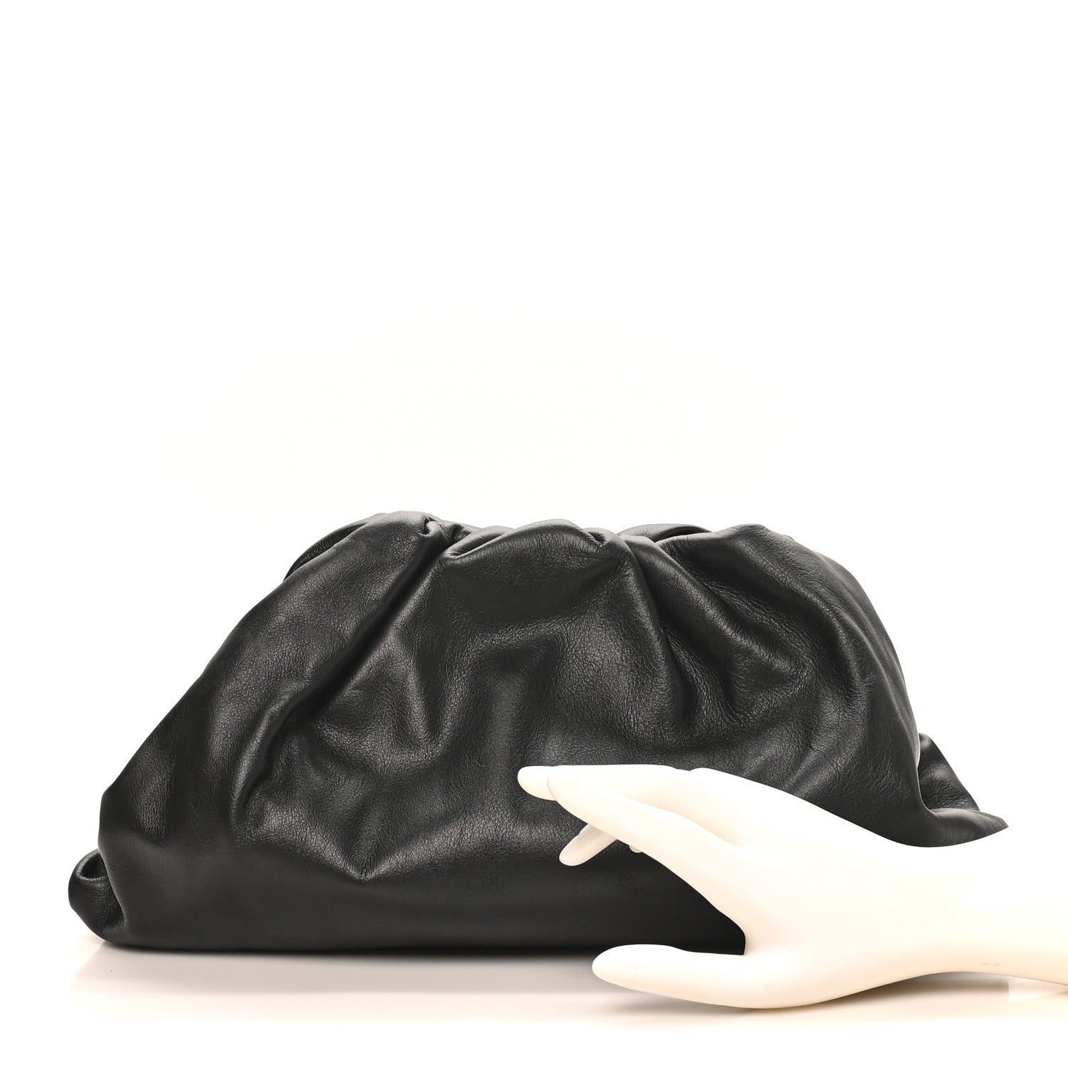 Bottega Veneta Smooth Butter Calf The Pouch Oversized Clutch Black 2 of 9